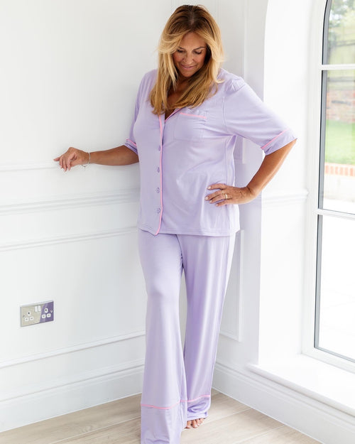 Lilac Button up shirt & Trouser set