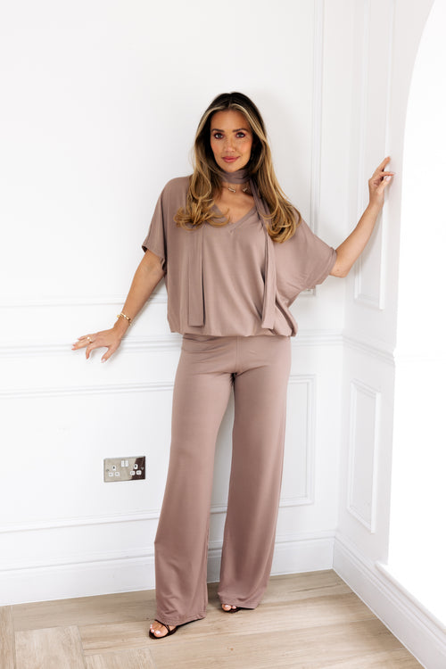 Milly Jumpsuit with Neck Tie