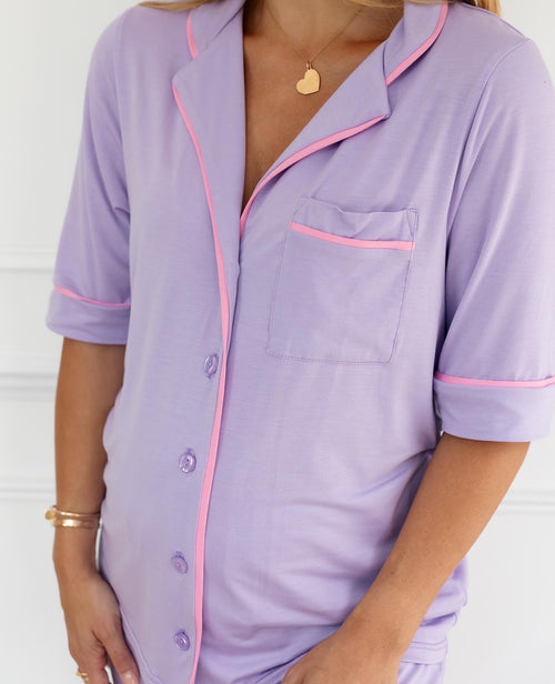Lilac Button up shirt & Trouser set