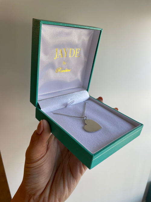 Straight from my Heart- White Gold double latch chain