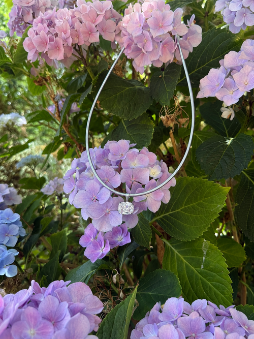 Perfect Cushion Necklace- Silver